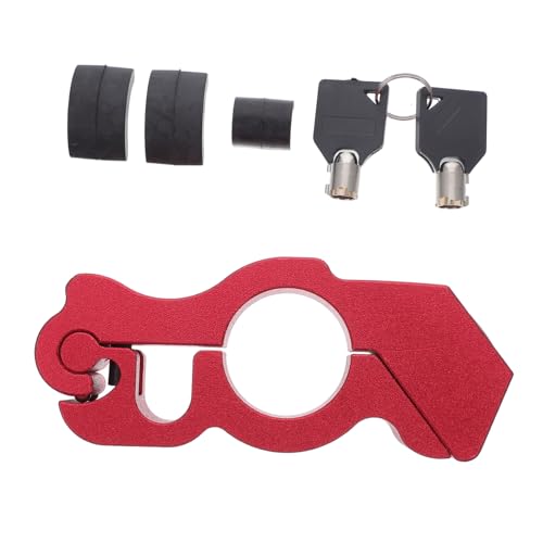Evita robos con el candado para manillar de motocicleta de aluminio rojo con llaves