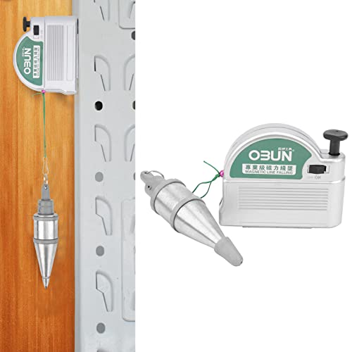 Gedourain Magnetischer Drahthammer, 6 Meter Flexibles Metalllot mit festem Stift, vertikales Messwerkzeug aus Silberlegierungsstahl, für Vertikalitätsmessungen