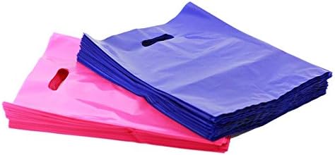 Pack It Up 200 9" X 12" Medium Size Pink and Purple Merchandise Bags, Die Cut Handles, Premium Extra Thick, Strong, Durable, and Tear Resistant Bags Perfect for Retail, Boutiques, or Any Events