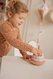 Elefantasie Holz Stapelturm rosa personalisierbar mit Name und Geburtsdaten Baby Geschenk mit Gravur Geschenk zur Geburt oder Taufe