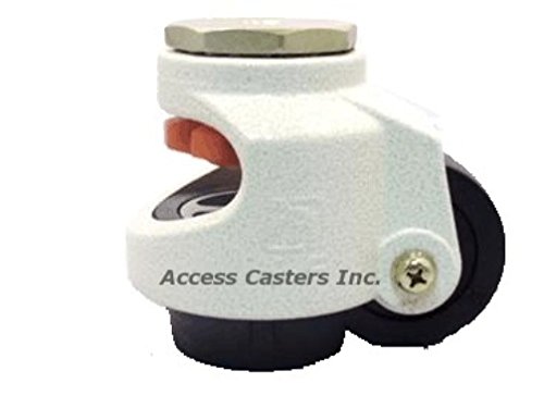 Set of 4, 3" Leveling Swivel Caster, Nylon Wheel, Hexagon Plate, 2200 lb (3P80S4)