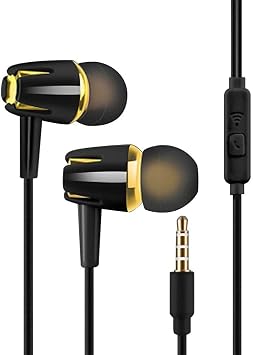 Wired Headphones with Microphone Noise Cancelling Stereo in Ear Sport Music Earphone for Mobile Phone