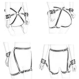 MFMYEE SM Geschirre Bondage Handschellen,Sex Bondage Fetisch Leder Handschellen Geschirr Homosexuell,Leder Strumpfhose Bondage BDSM Kit Sex Spielzeug Toys (verstellbar)
