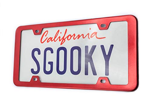 Sgooky 120109RG 2Pcs Stainless Steel License Plate Frames, Red License Plate Cover Tag Holder thumb #1