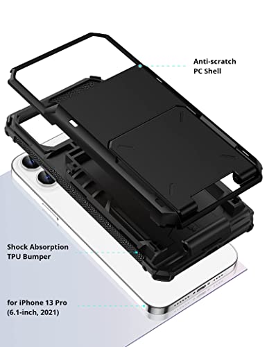 Cnarery Custodia per iPhone 13 Pro 4 Porta Carte