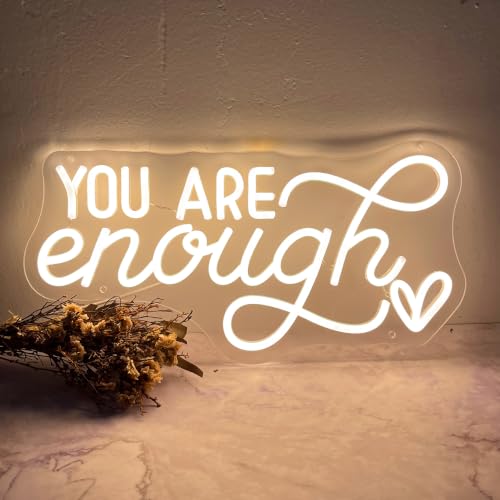 Image of You Are Enough Neon Sign Led Light Sign for Wall Decor