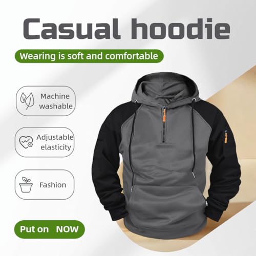 Men's Fashion Hoodies & Sweatshirts, Hoodies for Men Quarter Zip Pullover, Tactical Sweatshirt Long Sleeve, Casual2