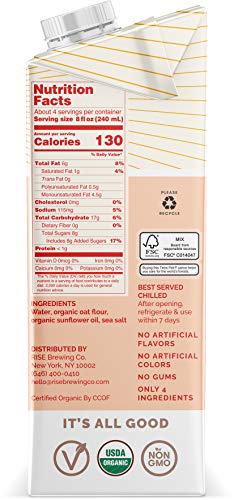 RISE Brewing Co. | Original Oat Milk | USDA Organic & Non-GMO | Vegan & Non-Dairy | 32 fl. oz. Cartons (6 pack) - Thumbnail 5