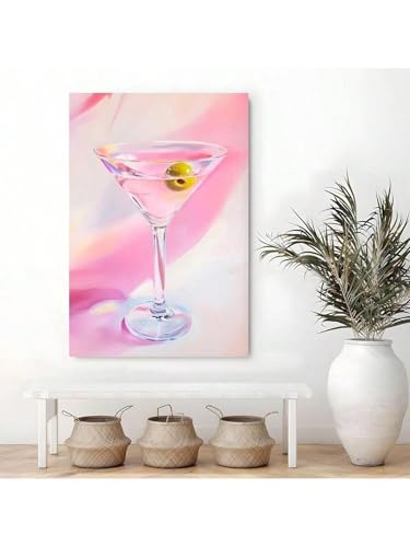 Verre à Martini art mural 30x45 cm tableau moderne