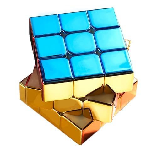 Bucaxit Mirror Speed Cube 3x3x3 Reflective Electroplating Metal Magic Cube Reflective Shiny 3D Puzzle Brain Teasers for Cube Lovers