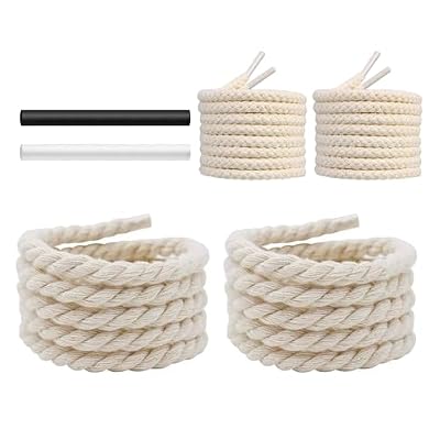 Thick Rope Shoe Laces Strings for Air Force 1, 10mm Round Cotton Chunky Shoelaces Replacement Laces for Sneakers