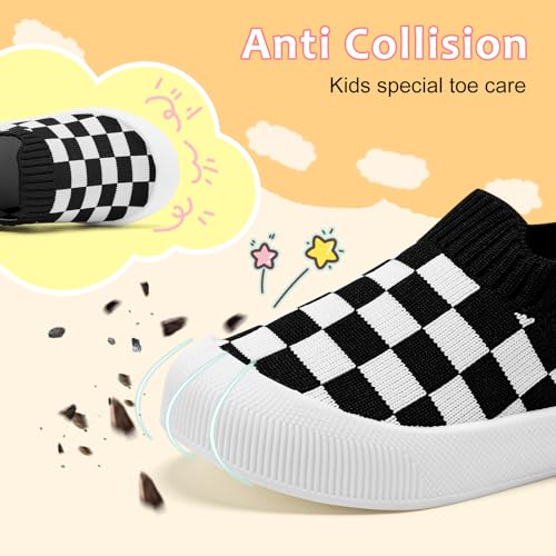 VIFUUR Baby Shoes Girls Boys Toddler Sneakers Non-Slip First Walkers Shoes for Babies Low Top Black Board Size 0-6 Months Infant