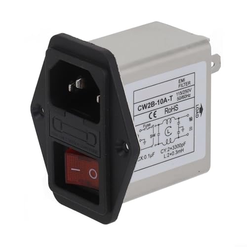 CW2B/CW2C-T IEC Power Filter with Light Switch 3A-10A