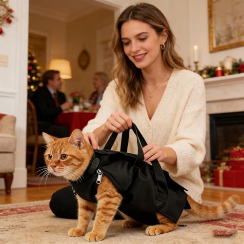 Evita arañazos en la ducha de gatos con esta bolsa ajustable de aseo 2
