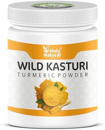 Holy Natural - The Wonder of World Wild Kasturi Turmeric Powder 250 GM (For Face and Skin, Curcuma Aromatica/Jangli Haldi/Kasthuri Manjal)