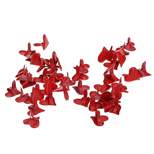 OSALADI 50Pcs Mini Heart Shaped Brads Red Durable Scrapbooking Fasteners for Crafts DIY Projects and Embellishments Heart Design for Creative Use