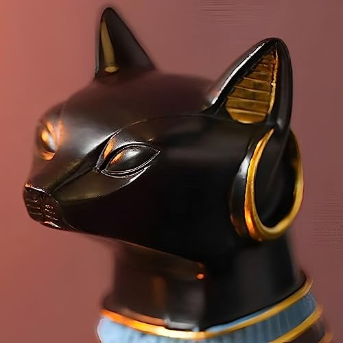 Estatua Diosa Egipcia Bastet Negra 12 Pulg miniatura 3