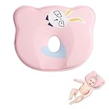 Yiomxhi Almohada Bebé, Baby Pillow, Cojin Infantil Nacidos para Niños y Niñas de 0 a 12 Meses, Prevenir y Tratar la Plagiocefalia, para moisés y capazo, Rosa