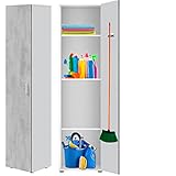HABITMOBEL Armario Organizador y almacenaje del Hogar Altura 182 cm con Colgador Incluido, para escobero o fregonas