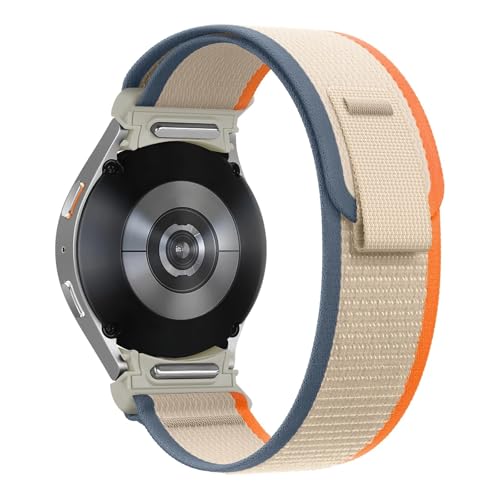 [�����ȓX] �g���C�����[�v�o���h �ɓK��Samsung Galaxy Watch 7 6 5 4 44mm 40mm/FE/5 Pro 45mm �i�C�����R���A�u���X���b�g Watch6 Classic 47mm 43mm �X�g���b�v(Orange)