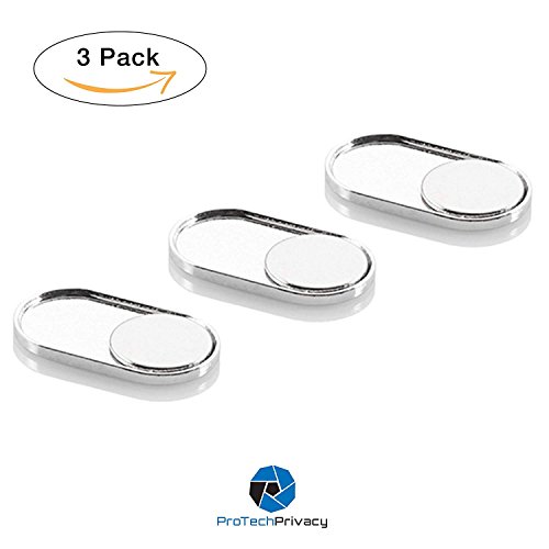 Webcam Cover | Silver Metal (3 Pack) Laptop Camera Cover Slide | Protects Computer & Smartphone Camera Against Hackers Swiss Made Webcamera Slider | Web Cam Blocker