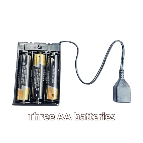 Image of Portable Battery Pack for Neon Signs - 5V LED Neon Sign Power Supply, Convert Plug-in Neon Lights to Battery-Operated (3AA, Black)