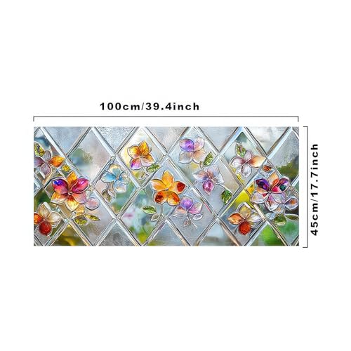 Película Decorativa para Ventana Floral BlissYard 39.3x17.7 pulgadas miniatura 6