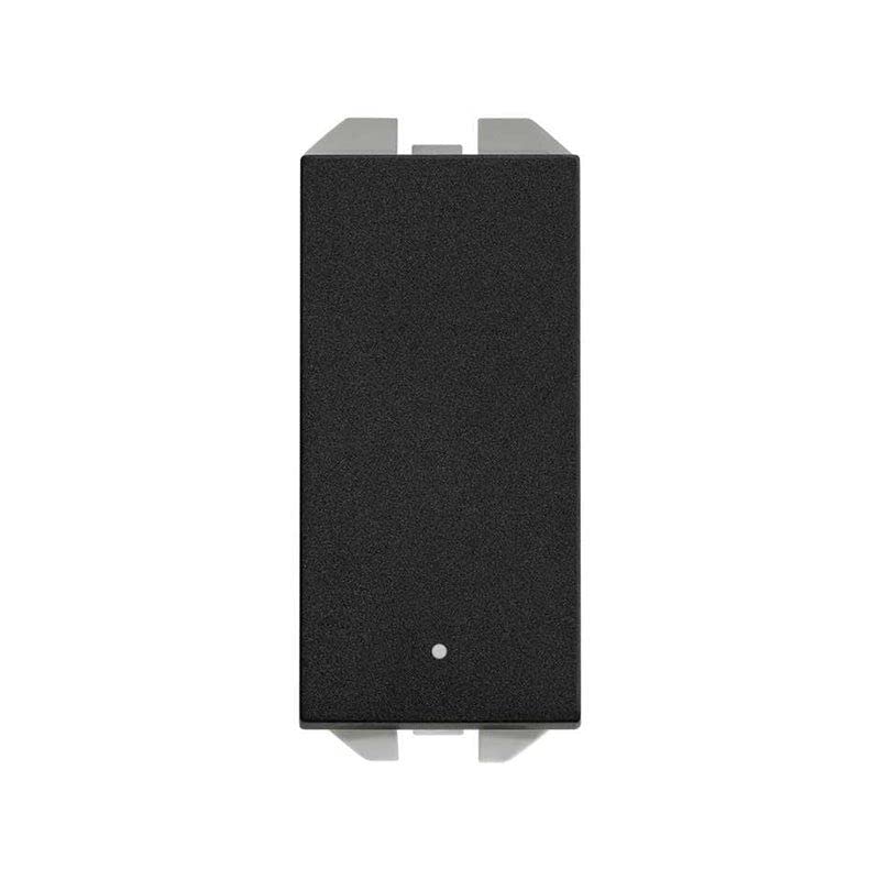 Bouton N lumineux Simon 270 noir mat pour éclairage couloir