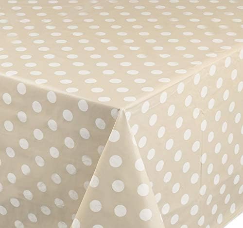 Home Direct Rectangular Oilcloth PVC Wipe Clean Tablecloth Table Cover 140cm x 200cm 55x78 Polka Dot Red