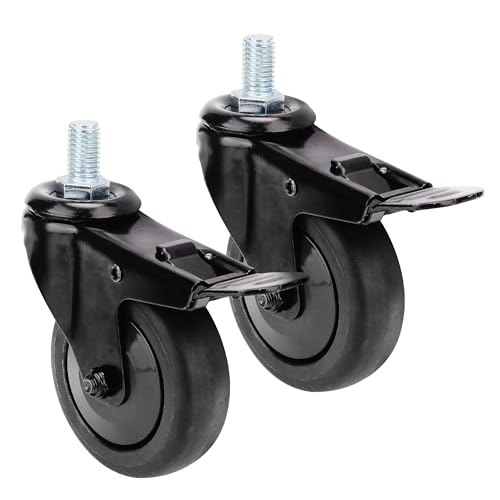 Pellet Grill Locking Caster Wheel Replacement for Pit Boss Navigator, Austin XL, Sportsman, Louisiana Grill - 3” Heavy-Duty Swivel Grill Wheel (2)