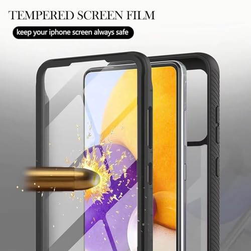 ILING Coque pour Samsung Galaxy A16 5G/4G, 360° Intégrale Protection Transparent Très Mince Antichoc Étui avec L'écran Intégré, Prime Dur PC + Silicone TPU Bumper Housse (Bleu Clair) – vue 2