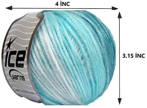 Image of Picasso (3 Pack) Light Shinny Yarn - Knitting & Crochet Yarn for DIY Hand Knitting - 44% Acrylic, 56% Polyester (3x1.76 Oz), (3x125 yds) - Turquoise Shades