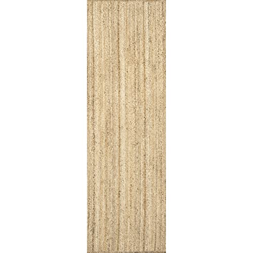 Nuloom Rigo Hand Woven Farmhouse Jute Runner Rug, 2' 6" X 14', Natural #TOP2