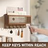 Rebee Vision Key Holder Wall Mount with Mesh Mail Basket – Mail Organizer for Wall Decor with 6 Key Hooks for Entryway, Kitchen – Functional Home Decor & Space-Saving Wooden Organizer (Golden Hook) #5