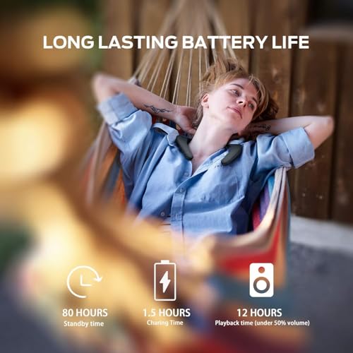 Image of Monster Boomerang Neckband Bluetooth Speaker, Neck Speaker Bluetooth Wireless, 12H Playtime, True 3D Stereo Sound, Portable Soundwear, IPX7 Waterproof, for Home Sport Outdoor