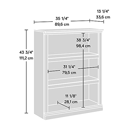 Sauder Miscellaneous Bookcase, L: 35.28" X W: 13.23" X H: 43.78", White Plank Finish #TOP3