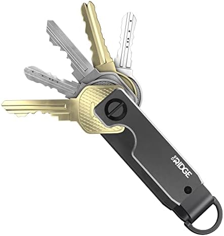 The Ridge Key Organizer - Compact Metallic Key Holder | Minimalist Innovative Keyholder | Smart Keychain Secures 2-6 Keys (Aluminium Gunmetal)