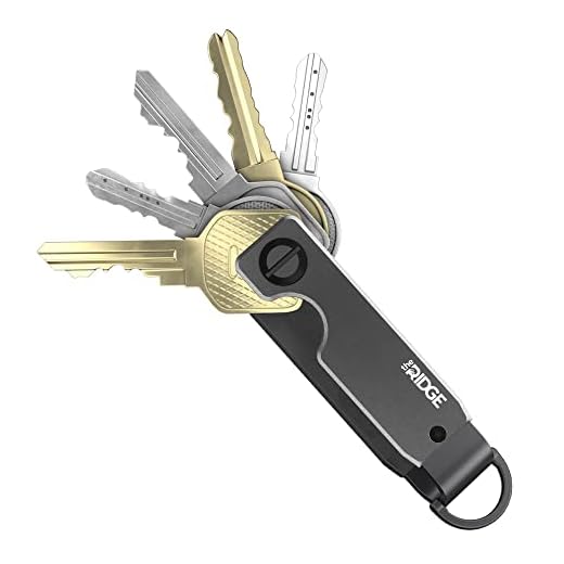 The Ridge Key Organizer - Compact Metallic Key Holder | Minimalist Innovative Keyholder | Smart Keychain Secures 2-6 Keys (Aluminium Gunmetal)