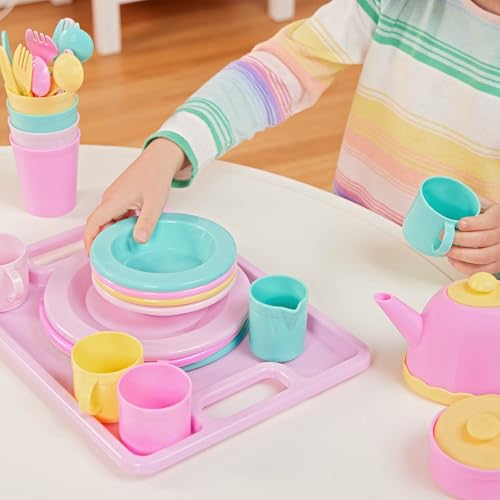 Battat - Play Circle - Dish Set - Plates, Cups, and Tea Party Toys - Kitchen toys for Toddlers - Pretend Play - 3+ Years(34 Pieces) - Image 3