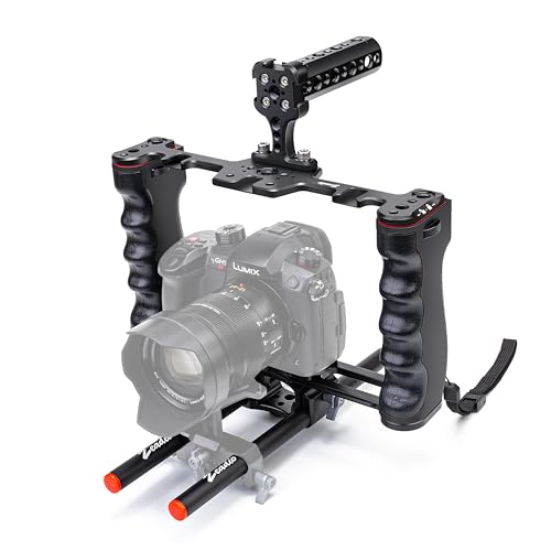 Zeadio Kamera-Video-Rig-Gehäuse, Filmmaking-Kit Mit Oberem Griff, Arca-Typ-Basis & Stabführung - Kompatibel Mit Action-Kamera, DSLR etc.