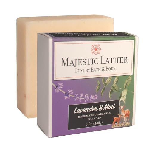Majestic Lather Lavender & Mint Goats Milk Handmade Bar Soap