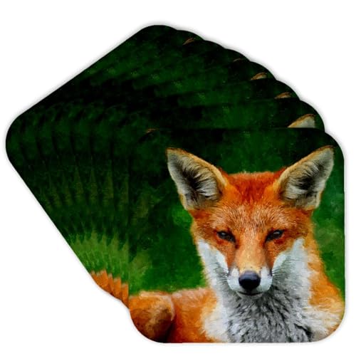 3dRose cst_172999_2 Red Fox Watercolor Painting from a Photo Courtesy