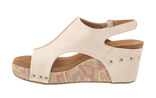 Image of Corkys Footwear Womens Carley Wedges, Featuring Corkys EVA Foam Cushioned Insoles, A 2.5 Inch Heel, Lightweight For All Day Wear, And Hook And Loop Closure