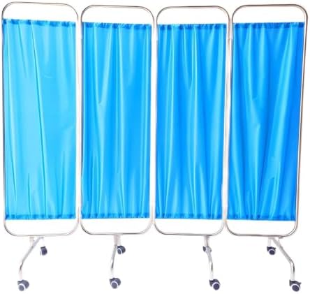 Rolling Medical Privacy Screen on Wheels, 3-Panel Foldable Room Divider for Clinics, Exam Rooms, and Wards, Space-Saving Design, Portable 6-Panel Partition for Adults