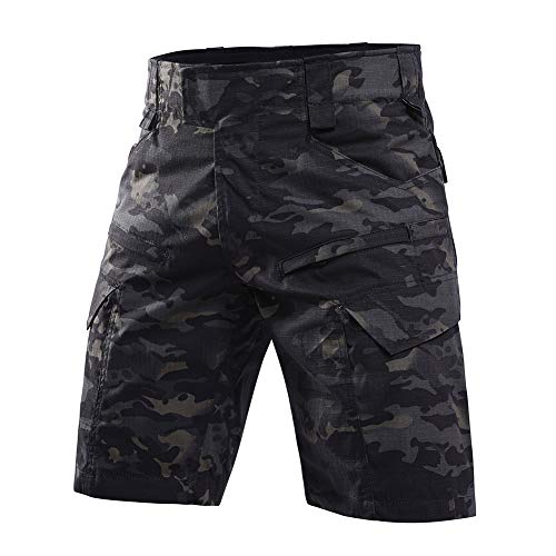 VOTAGOOGEAR Tactical Cargo Shorts Men's Stretch Cargo Shorts 1/2 Short Work Trousers with 9 Pockets for All Outdoor Activities and Daily (Without Belt)