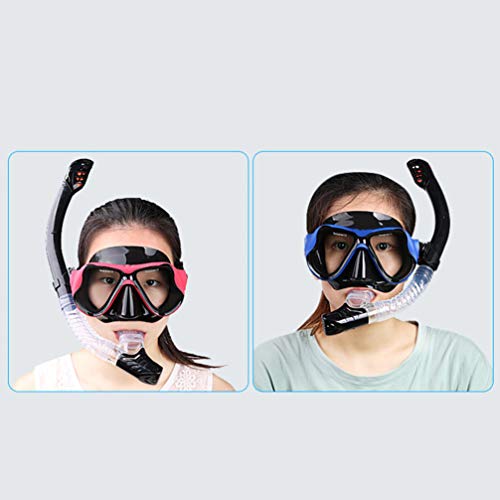 Conjunto de máscaras de snorkel Lioobo – Óculos panorâmicos antiembaçamento 180 e snorkel seco dobrá