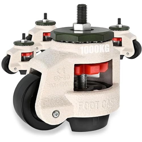 Lot de 4 Roulettes pour Meubles Charge Lourde, Capacité Totale 1000kg Roulettes Pivotantes M12 x 30mm Roulette Charge Lourde à 360 Degrés pour Établis Mobilier Robuste (1000KG)