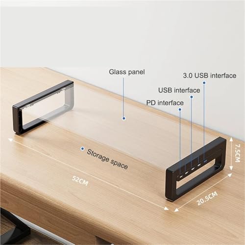 Support d'écran PC avec port USB et rangement clavier A9 - 3