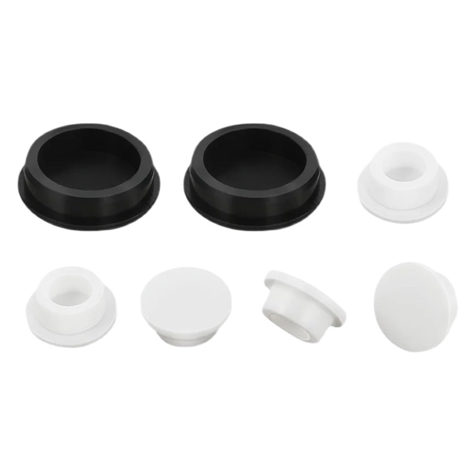 Gumowa uszczelka z gumy silikonowej zaślepka 6,8 mm 7,3 mm do 25 mm uszczelka w kształcie litery T wysoka temperatura (biały, 8 PCS-20 mm)