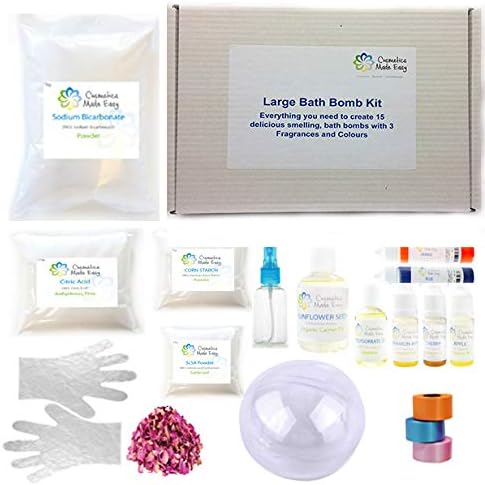 Cosmetics Made Easy Large Bath Bomb Making Kit - Choose Fragrance - Makes 15 x 100g Fizzes (Floral Classics)